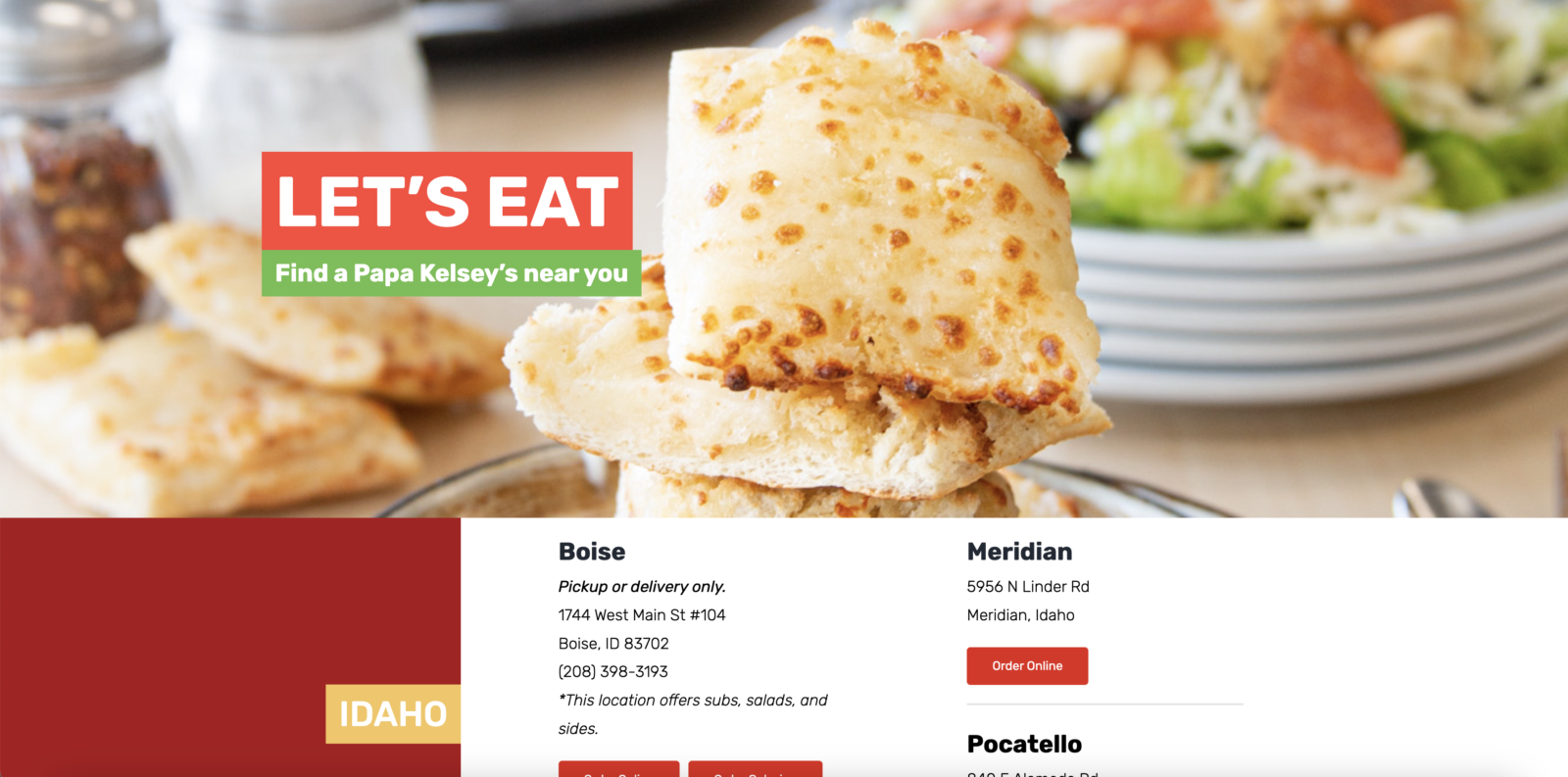 Papa Kelseys Web - Locations